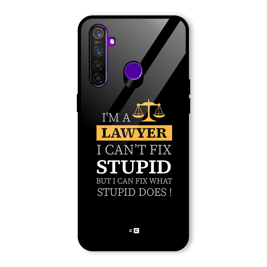 Fix Stupid Case Glass Back Case for Realme 5 Pro