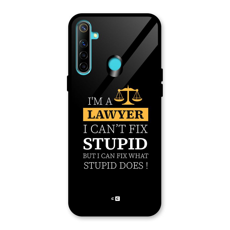 Fix Stupid Case Glass Back Case for Realme 5i