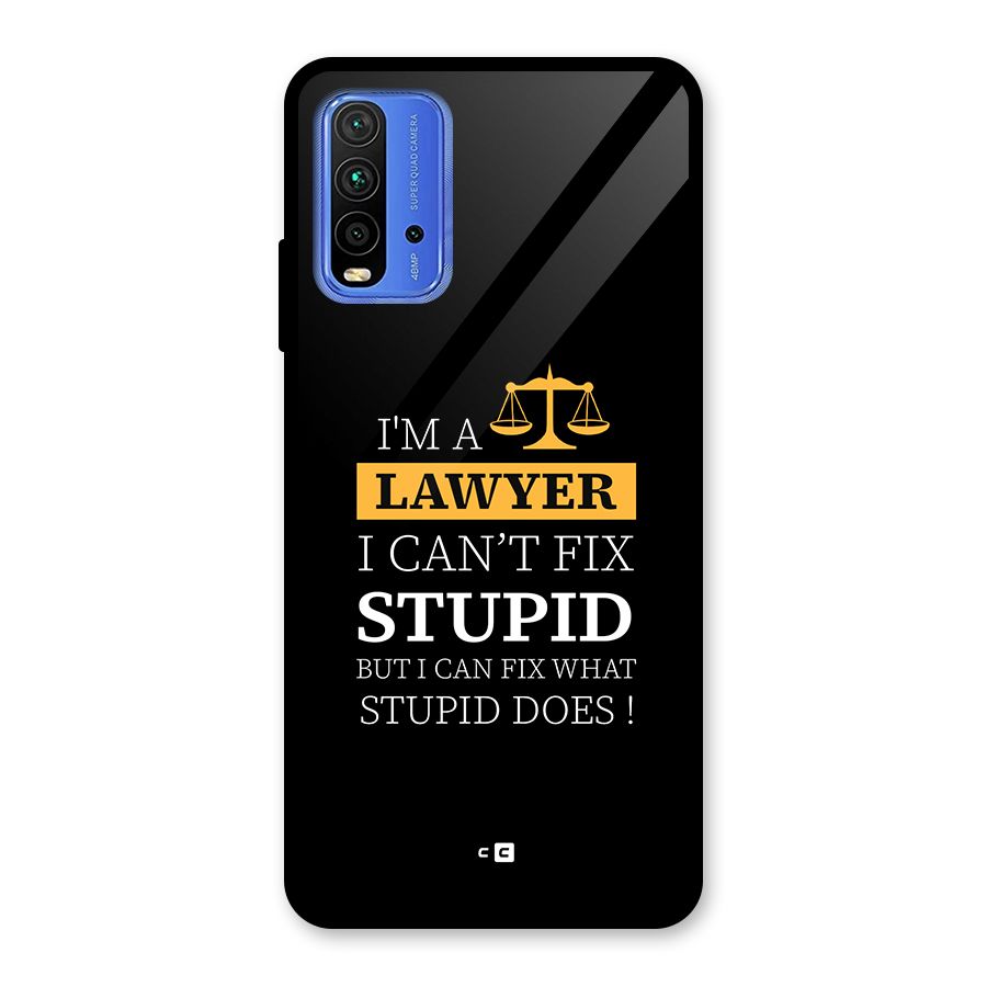 Fix Stupid Case Glass Back Case for Redmi 9 Power