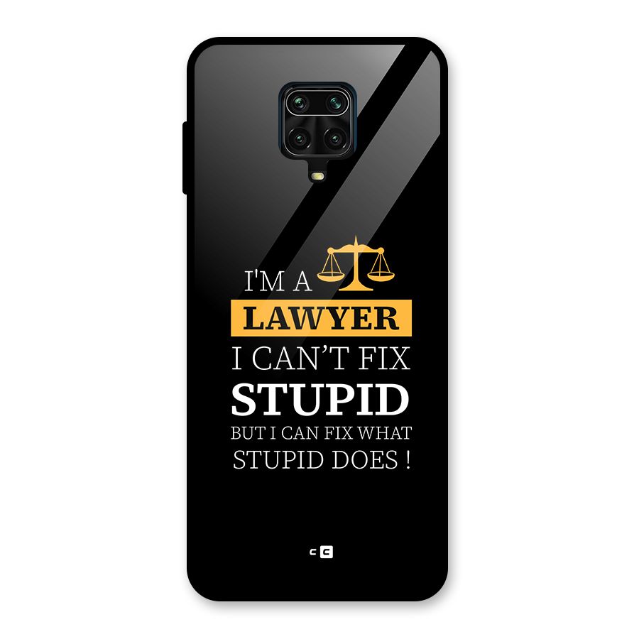 Fix Stupid Case Glass Back Case for Redmi Note 9 Pro