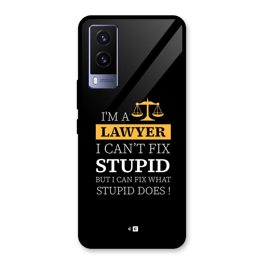 Fix Stupid Case Glass Back Case for Vivo V21e 5G