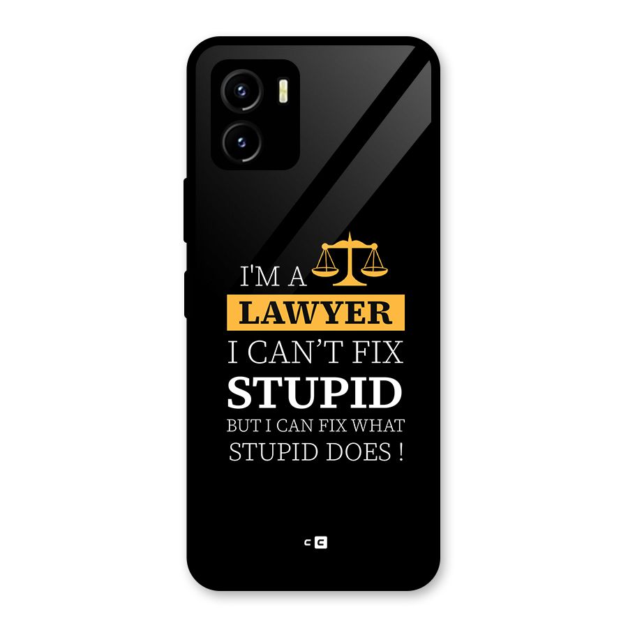 Fix Stupid Case Glass Back Case for Vivo Y15s