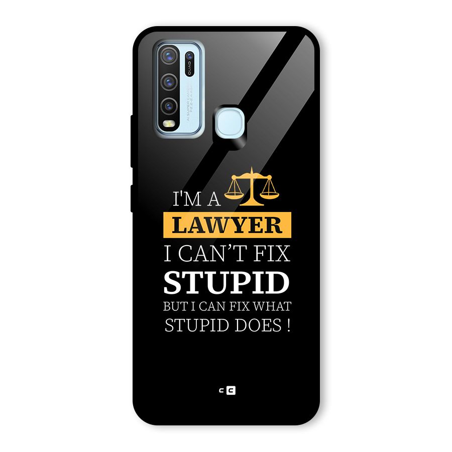 Fix Stupid Case Glass Back Case for Vivo Y30