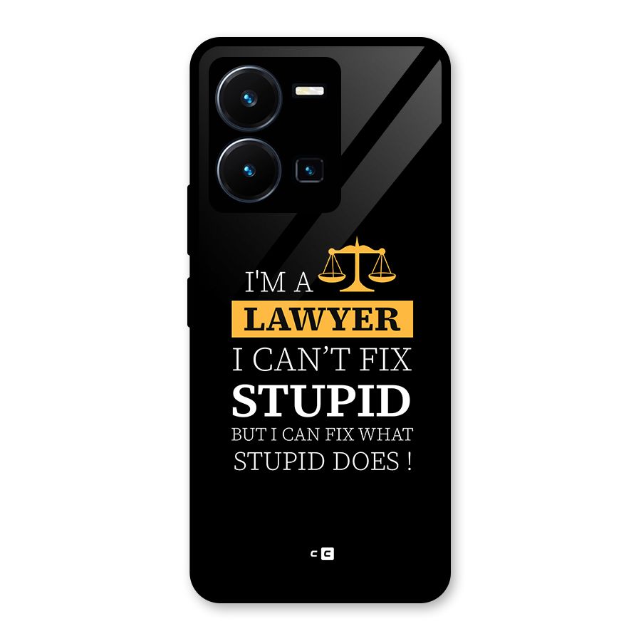 Fix Stupid Case Glass Back Case for Vivo Y35