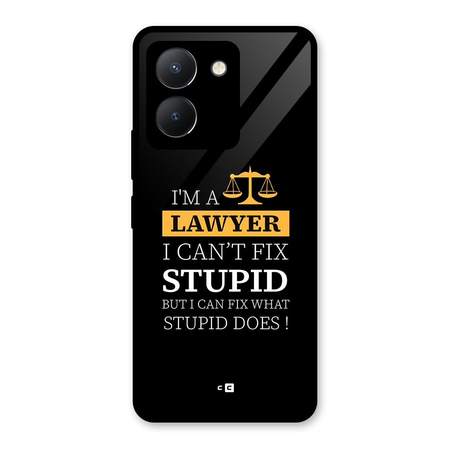 Fix Stupid Case Glass Back Case for Vivo Y36