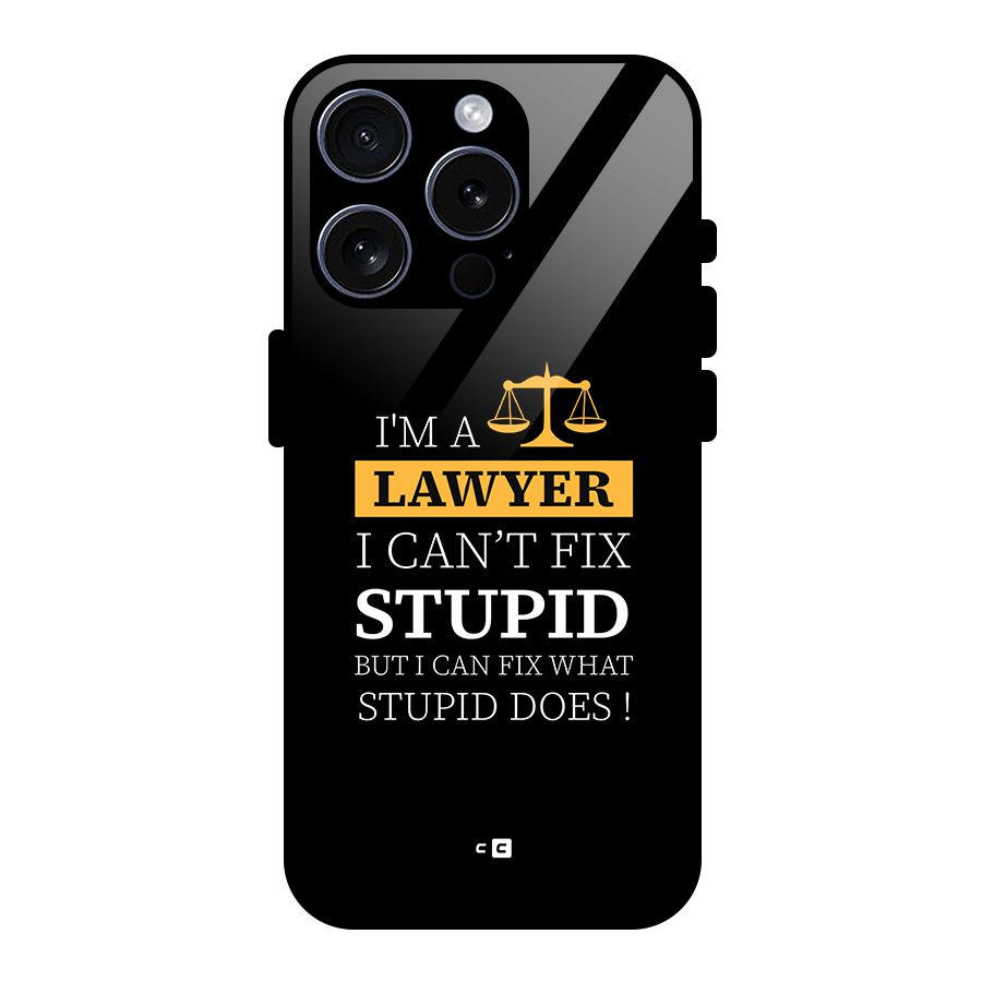 Fix Stupid Case Glass Back Case for iPhone 15 Pro