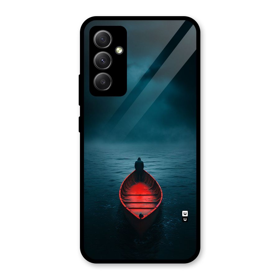 Floating Boat Glass Back Case for Galaxy A34