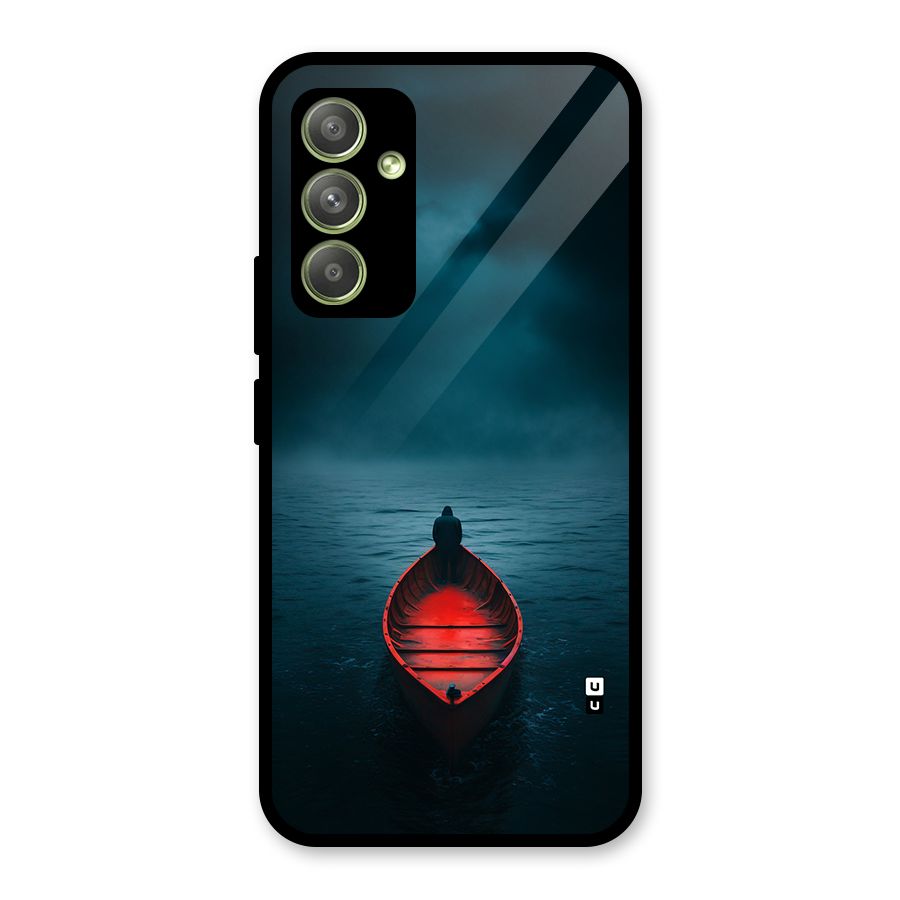 Floating Boat Glass Back Case for Galaxy A54