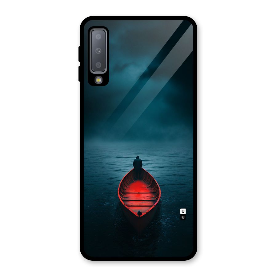 Floating Boat Glass Back Case for Galaxy A7 (2018)