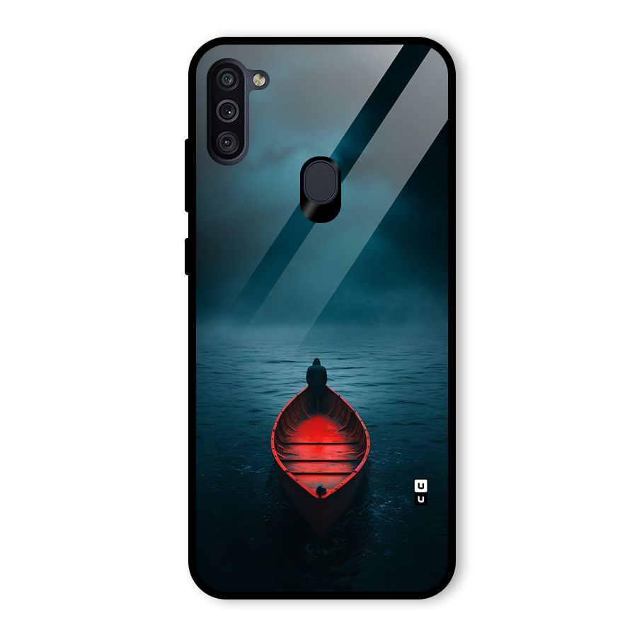 Floating Boat Glass Back Case for Galaxy M11