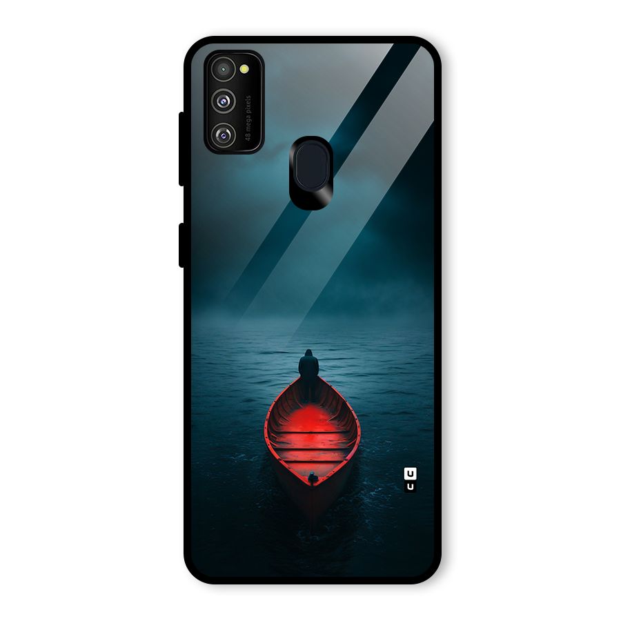 Floating Boat Glass Back Case for Galaxy M30s