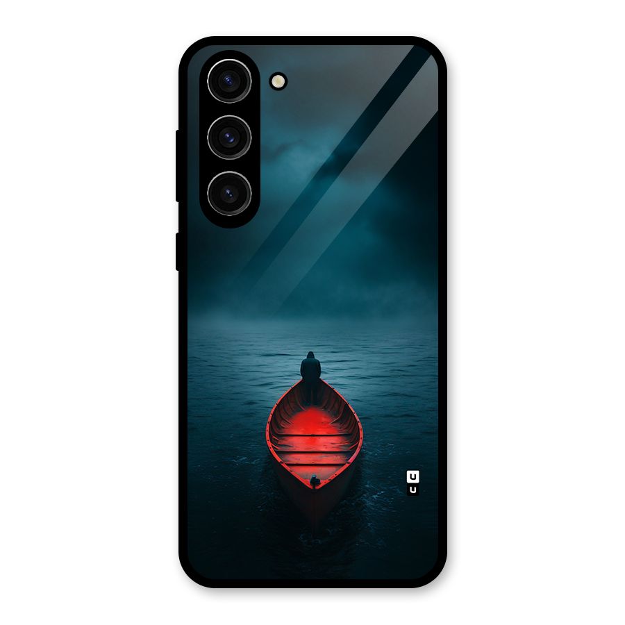 Floating Boat Glass Back Case for Galaxy S23 Plus