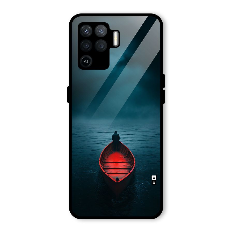 Floating Boat Glass Back Case for Oppo F19 Pro