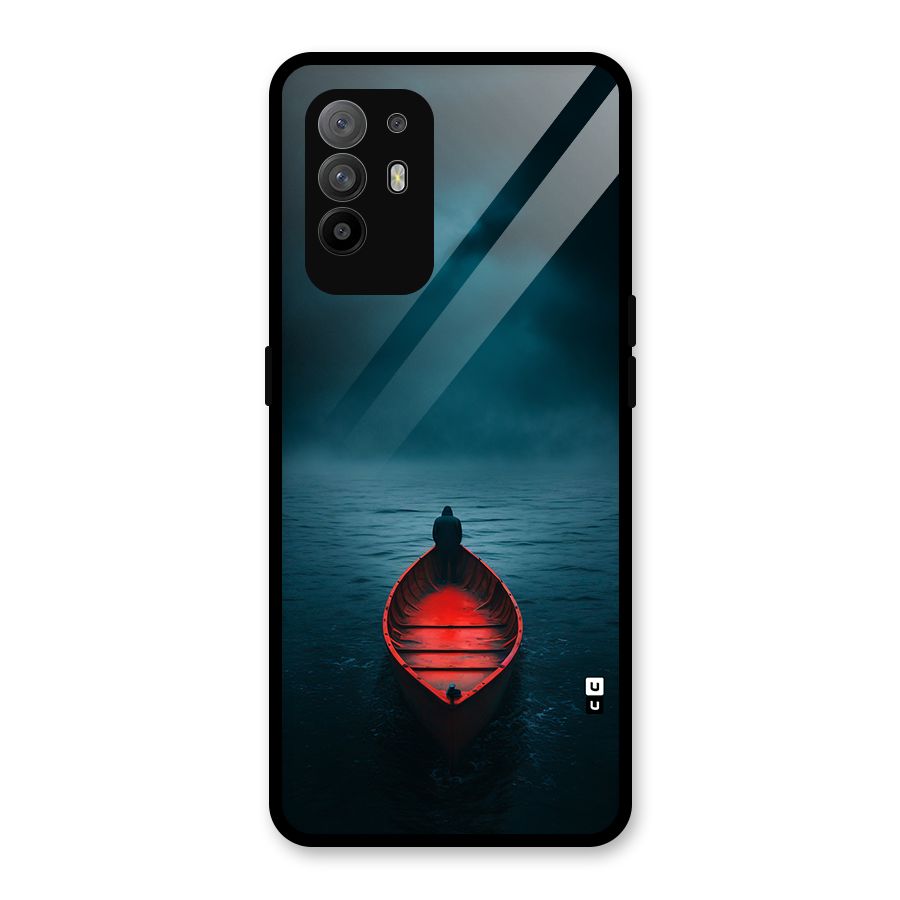 Floating Boat Glass Back Case for Oppo F19 Pro Plus 5G
