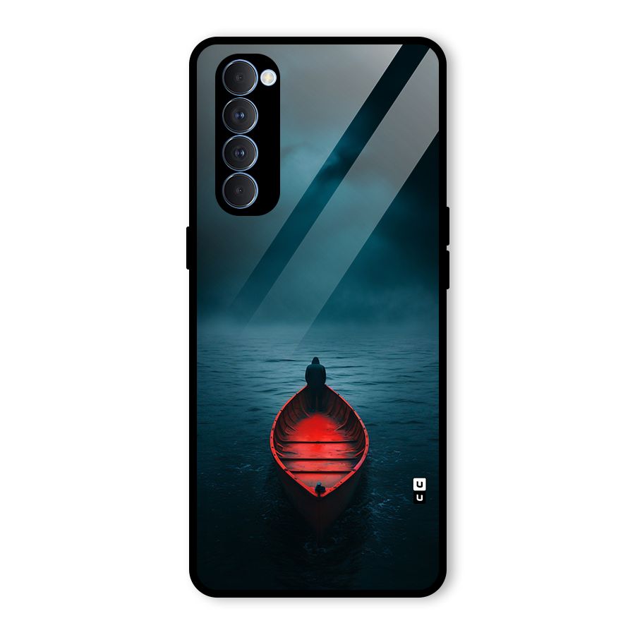 Floating Boat Glass Back Case for Oppo Reno4 Pro