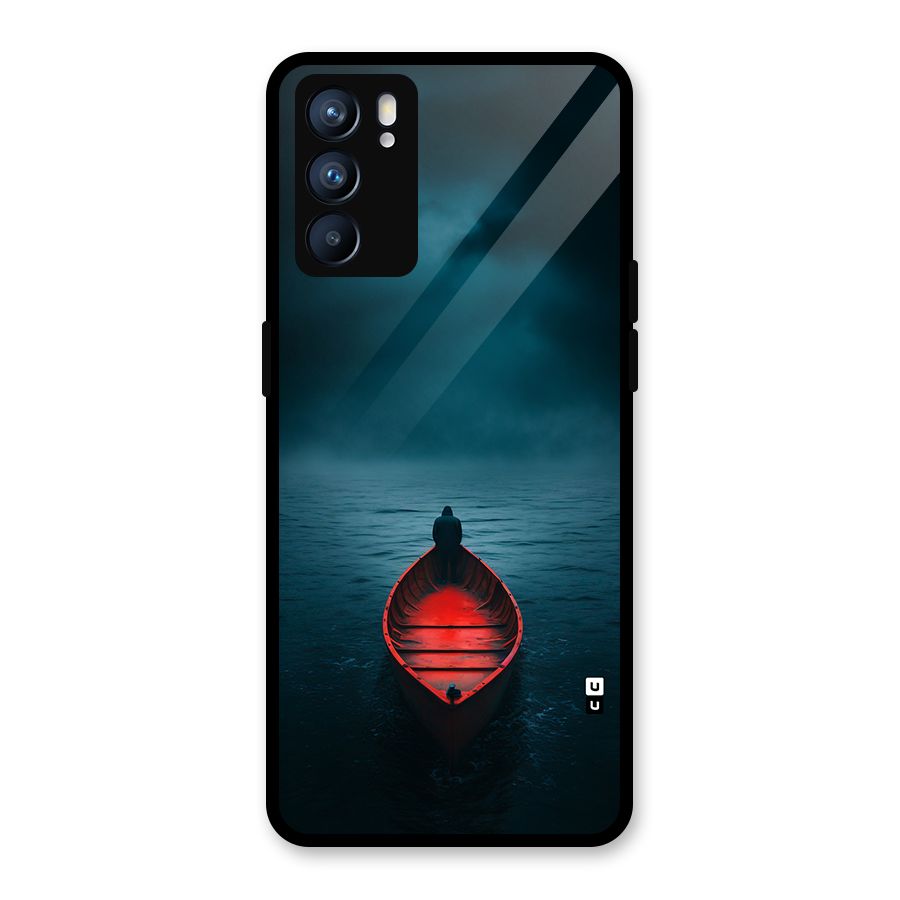 Floating Boat Glass Back Case for Oppo Reno6 5G