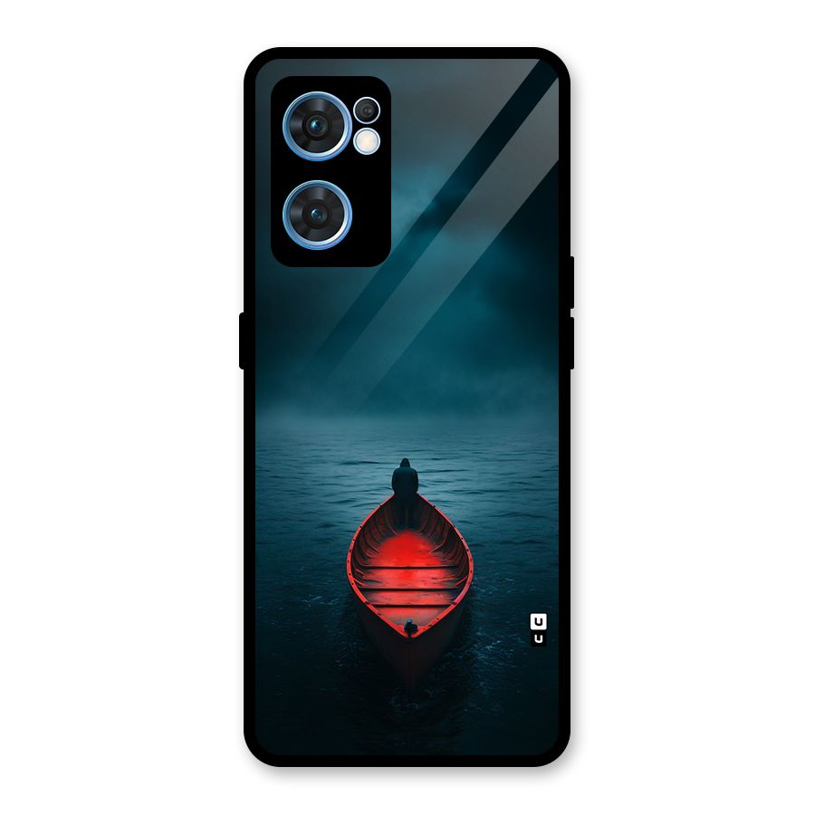 Floating Boat Glass Back Case for Oppo Reno7 5G