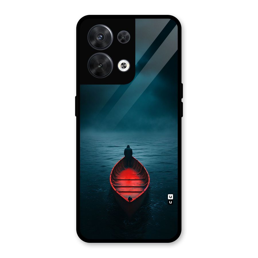 Floating Boat Glass Back Case for Oppo Reno8 5G