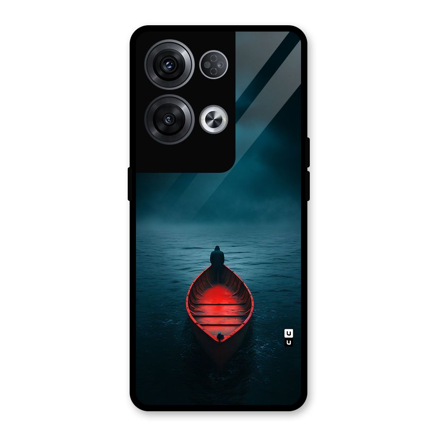 Floating Boat Glass Back Case for Oppo Reno8 Pro 5G