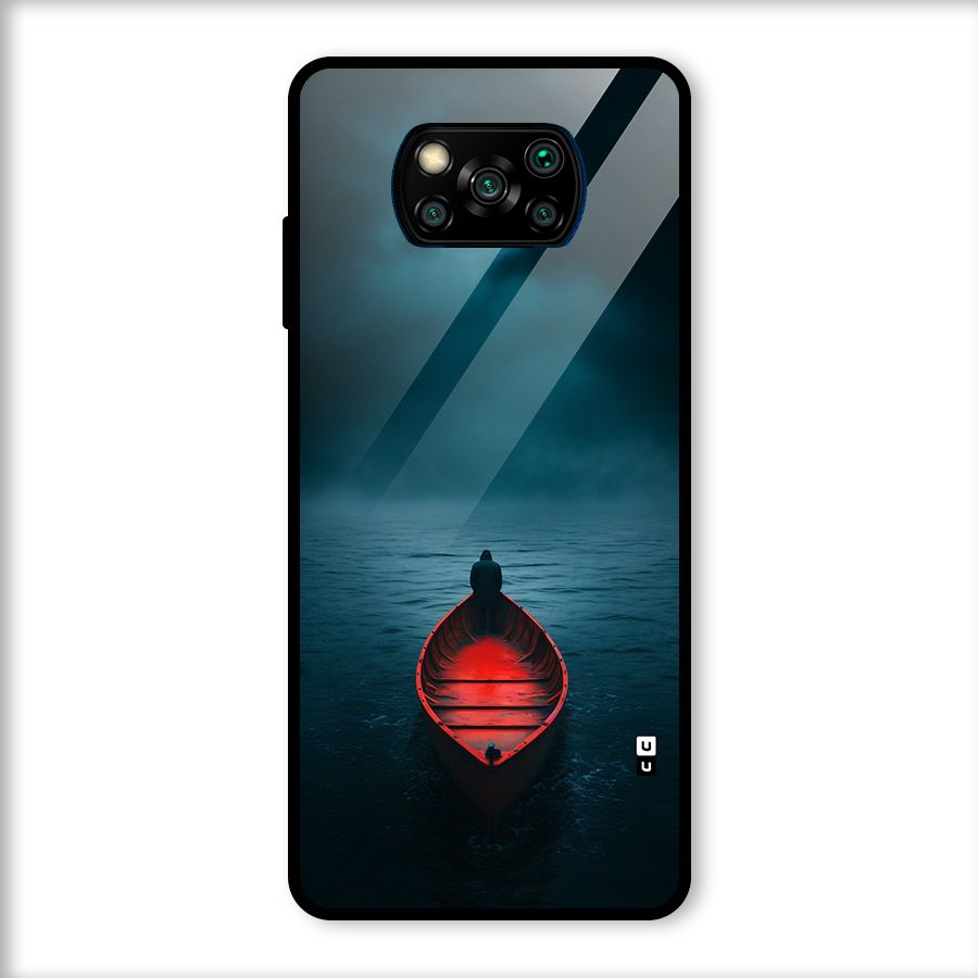 Floating Boat Glass Back Case for Poco X3