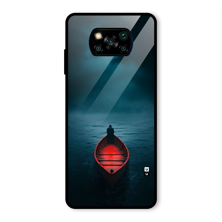 Floating Boat Glass Back Case for Poco X3 Pro