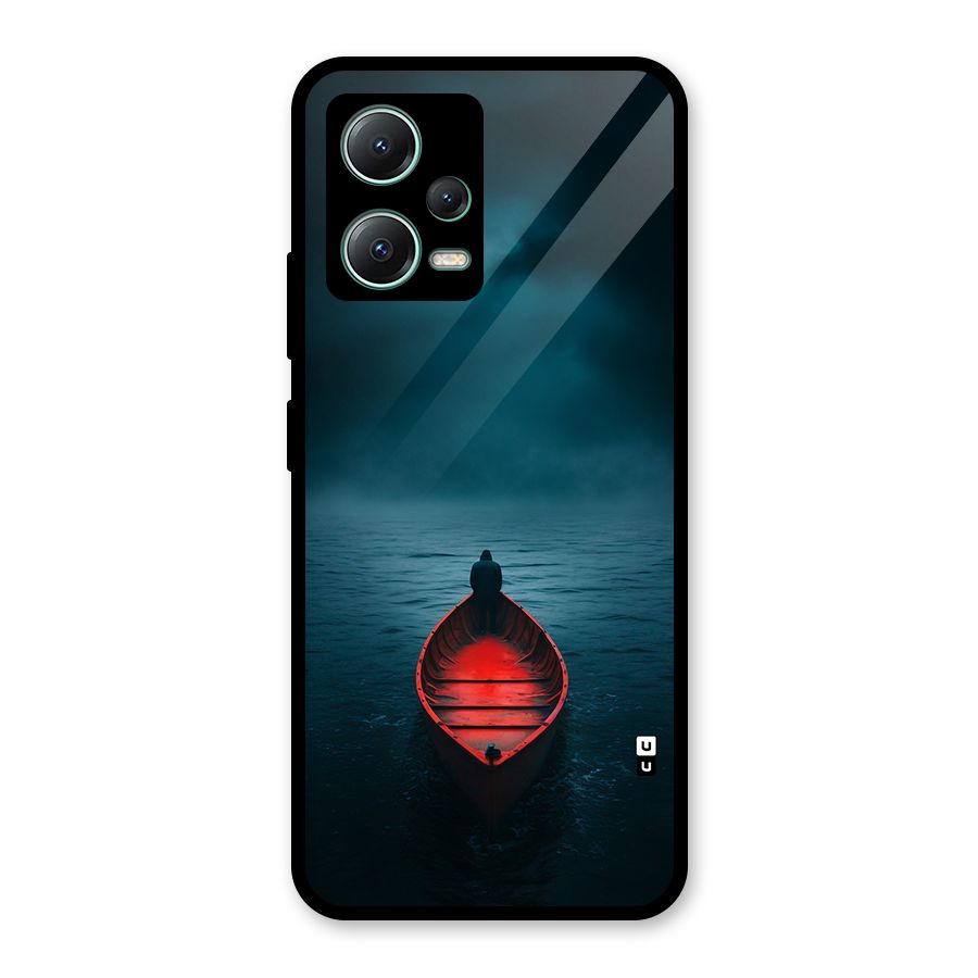 Floating Boat Glass Back Case for Poco X5