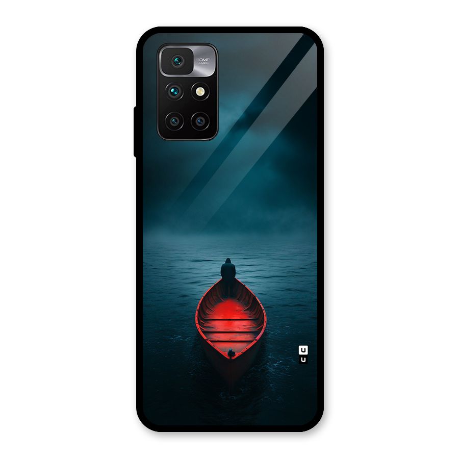 Floating Boat Glass Back Case for Redmi 10 Prime