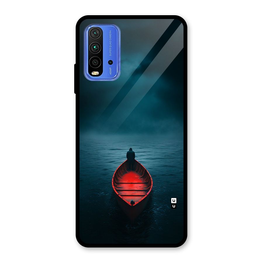 Floating Boat Glass Back Case for Redmi 9 Power