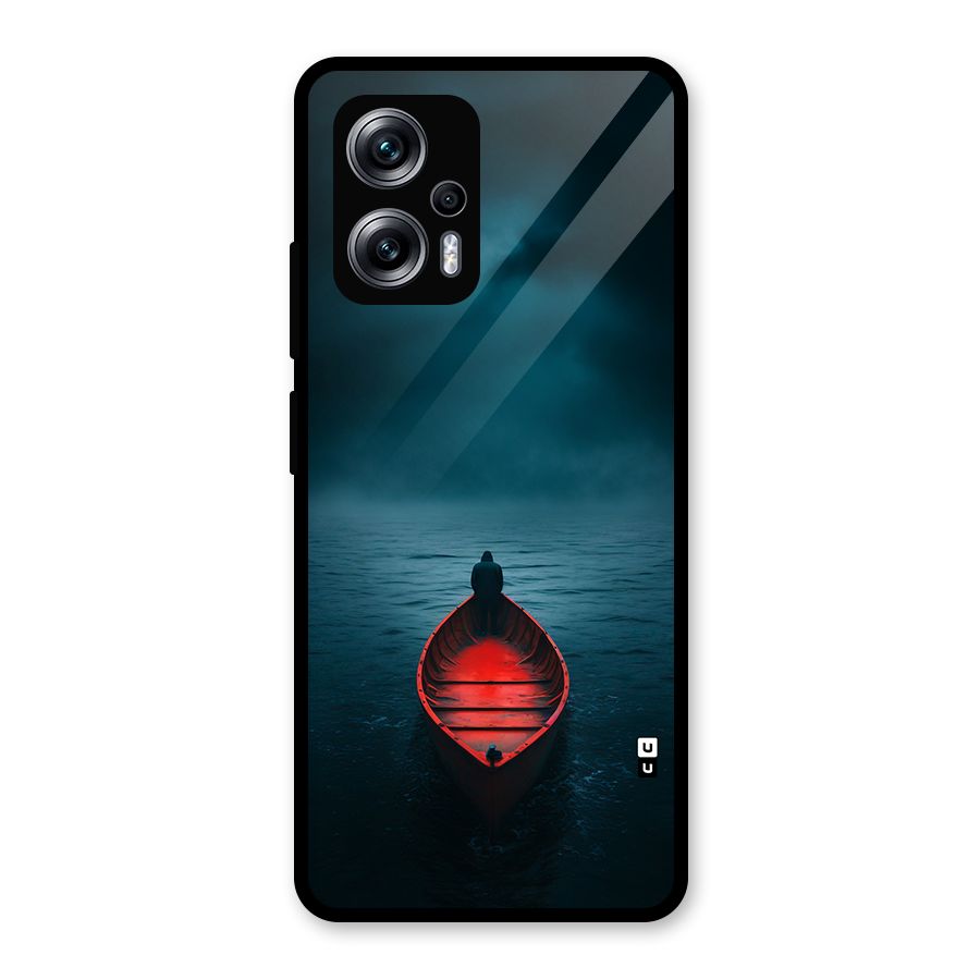 Floating Boat Glass Back Case for Redmi K50i