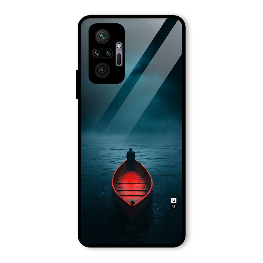 Floating Boat Glass Back Case for Redmi Note 10 Pro Max