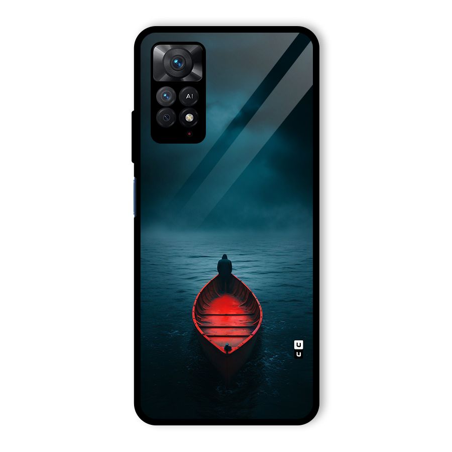 Floating Boat Glass Back Case for Redmi Note 11 Pro
