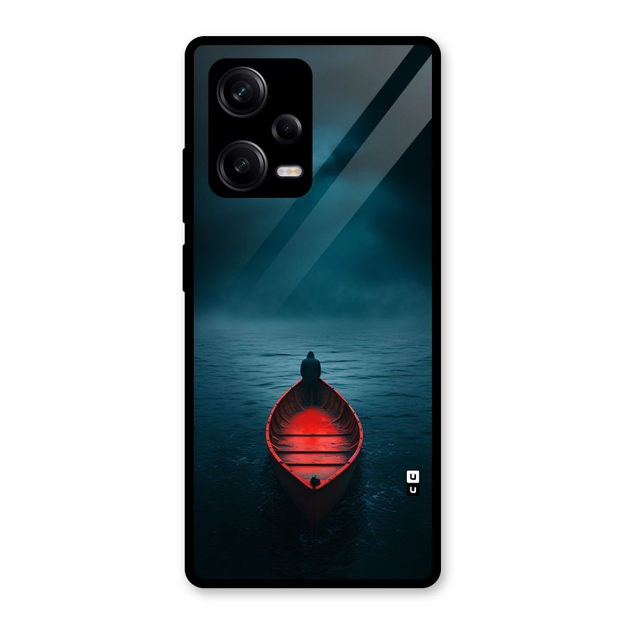 Floating Boat Glass Back Case for Redmi Note 12 Pro