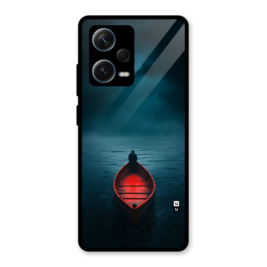 Floating Boat Glass Back Case for Redmi Note 12 Pro Plus 5G