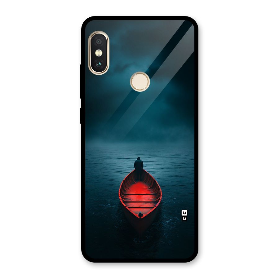 Floating Boat Glass Back Case for Redmi Note 5 Pro