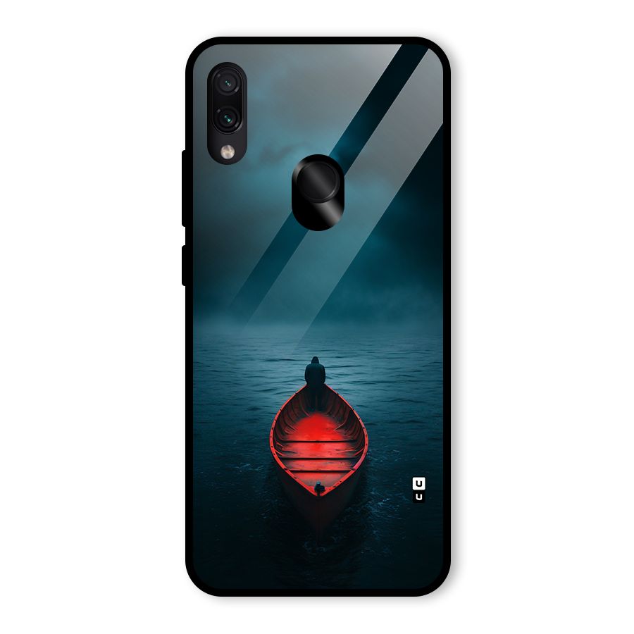 Floating Boat Glass Back Case for Redmi Note 7 Pro