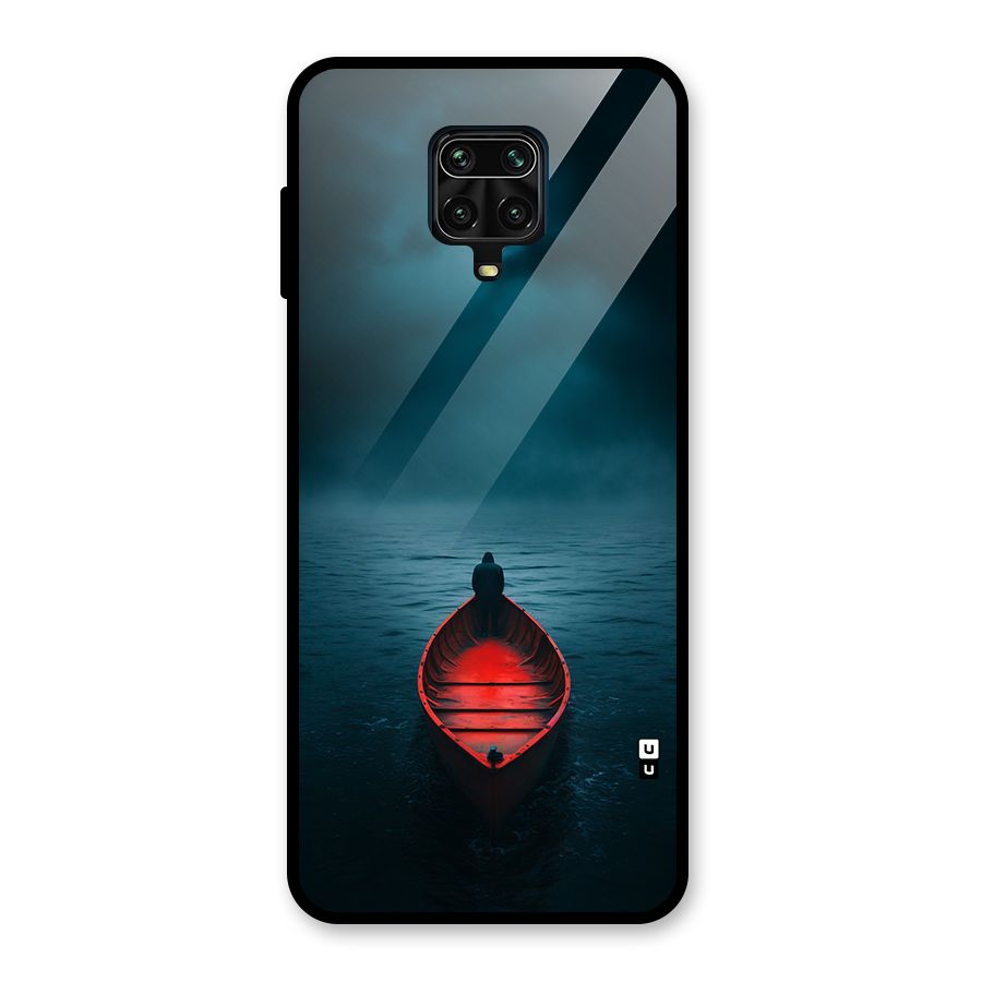 Floating Boat Glass Back Case for Redmi Note 9 Pro