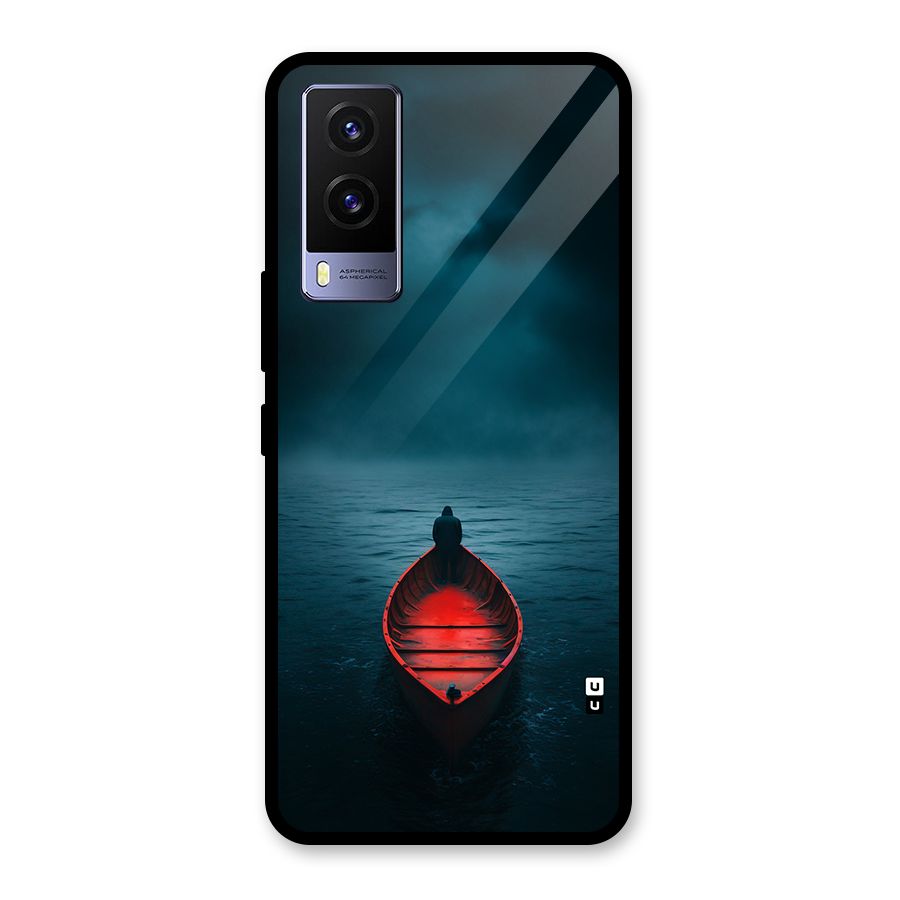 Floating Boat Glass Back Case for Vivo V21e 5G