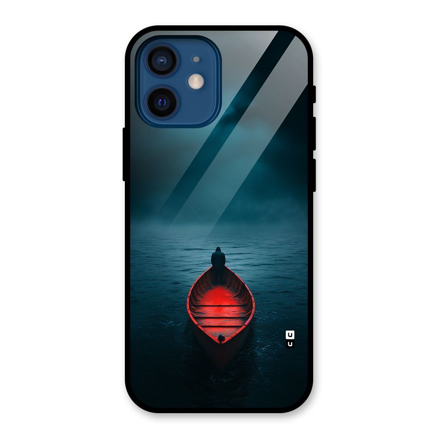 Floating Boat Glass Back Case for iPhone 12 Mini