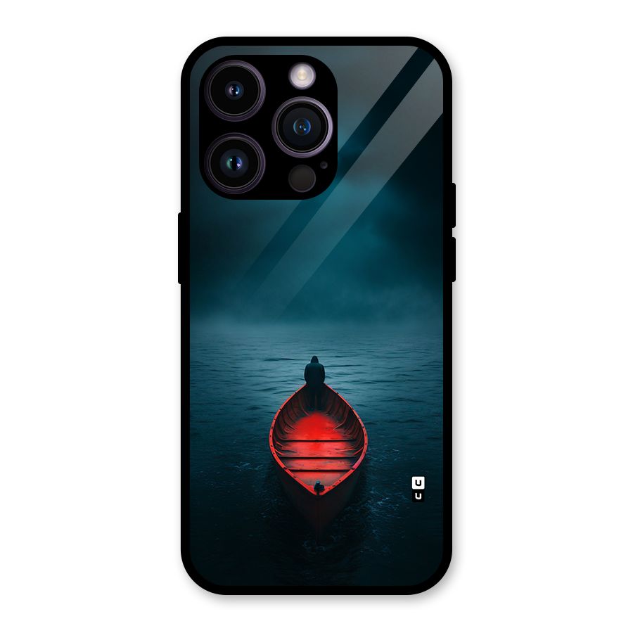 Floating Boat Glass Back Case for iPhone 14 Pro