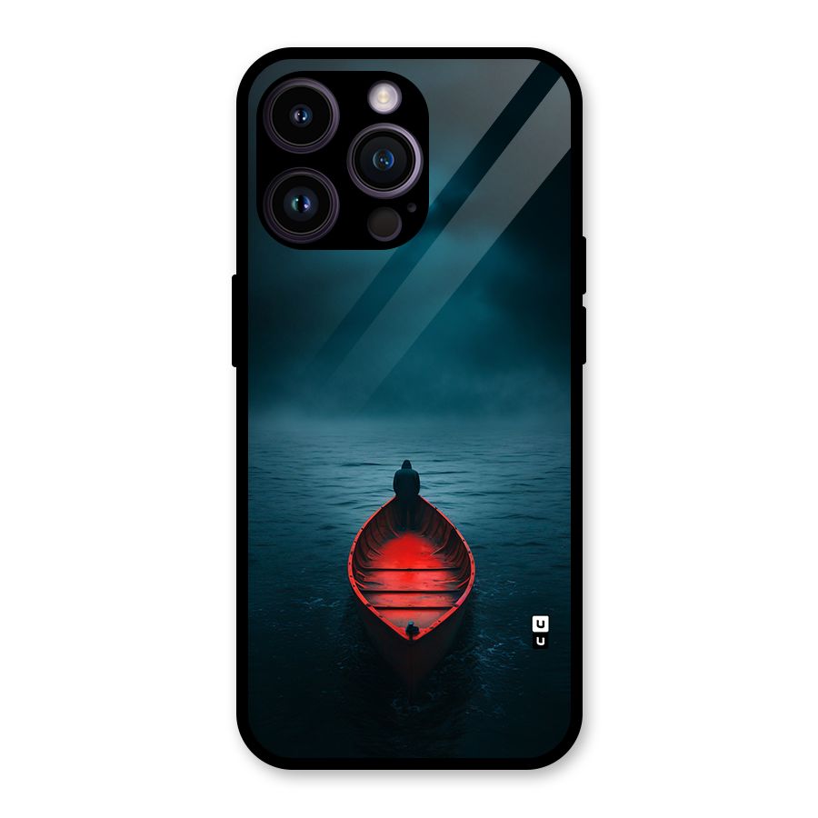 Floating Boat Glass Back Case for iPhone 14 Pro Max