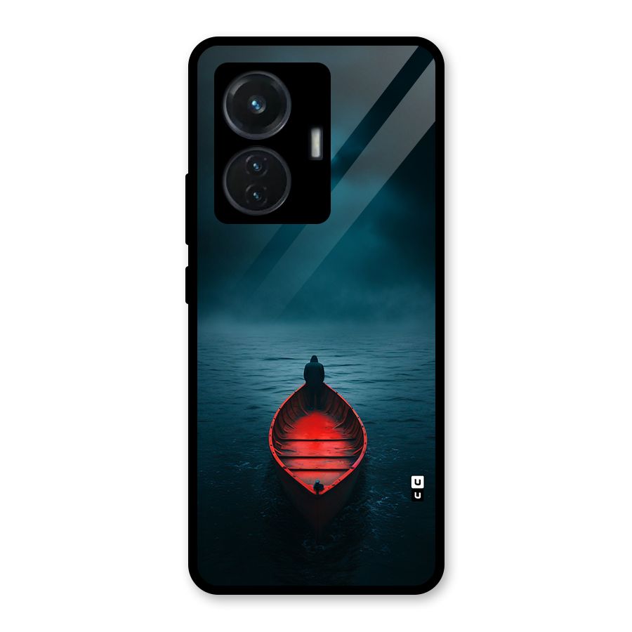 Floating Boat Glass Back Case for iQOO Z6 44W