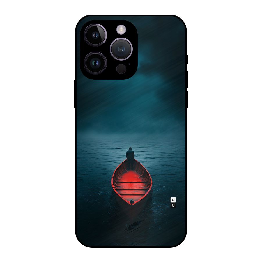 Floating Boat Metal Back Case for iPhone 14 Pro Max