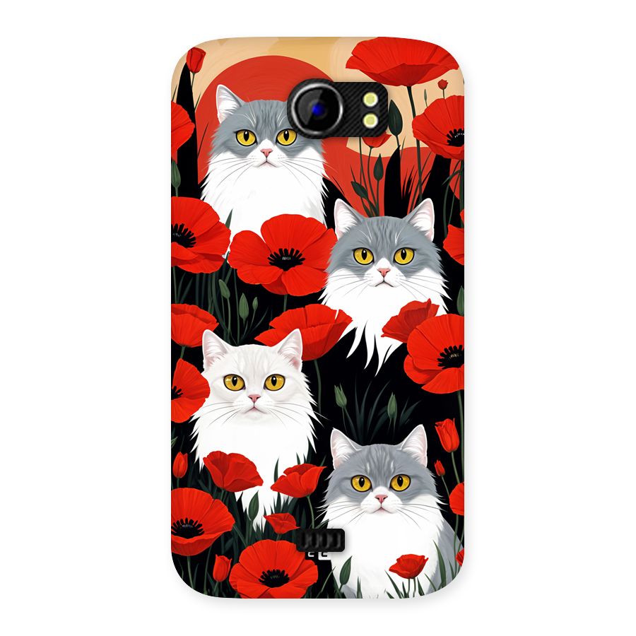 Floral Cat Back Case for Canvas 2 A110