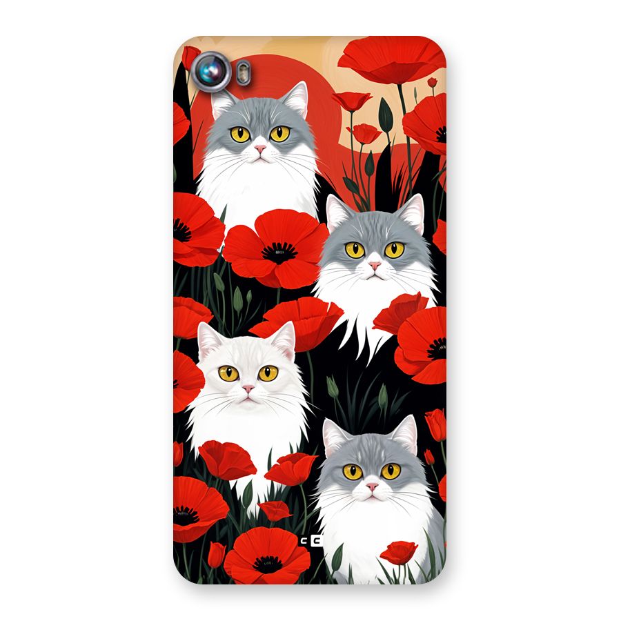 Floral Cat Back Case for Canvas Fire 4 (A107)