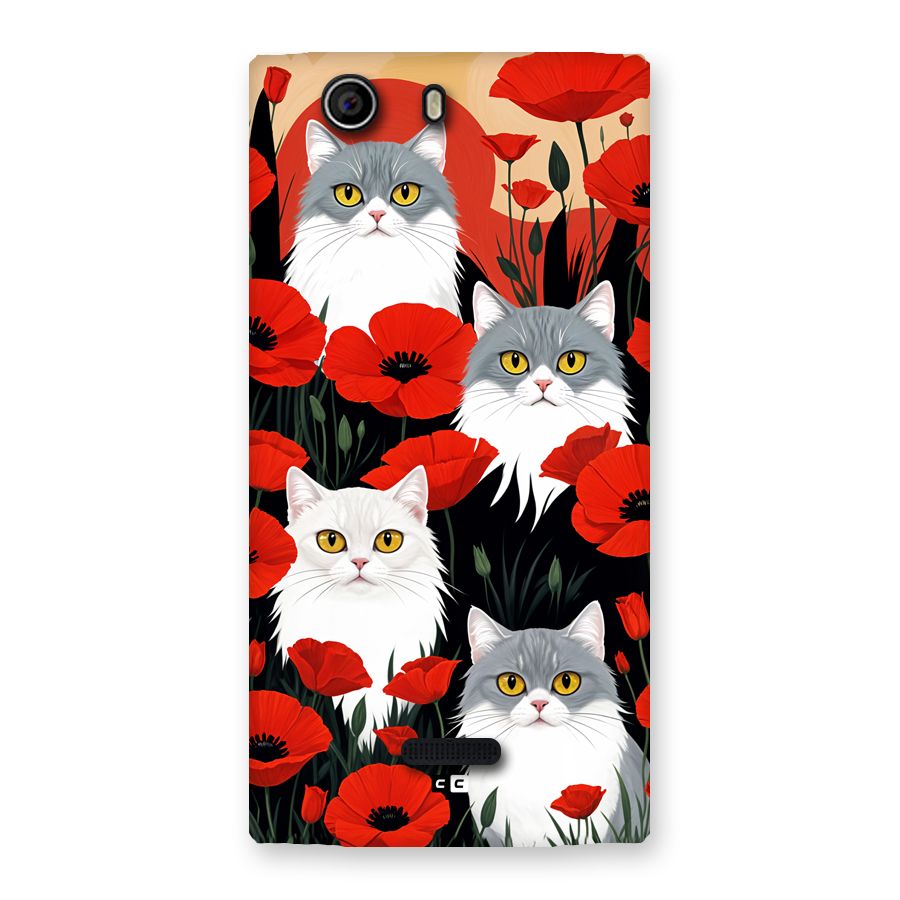 Floral Cat Back Case for Canvas Nitro 2 E311