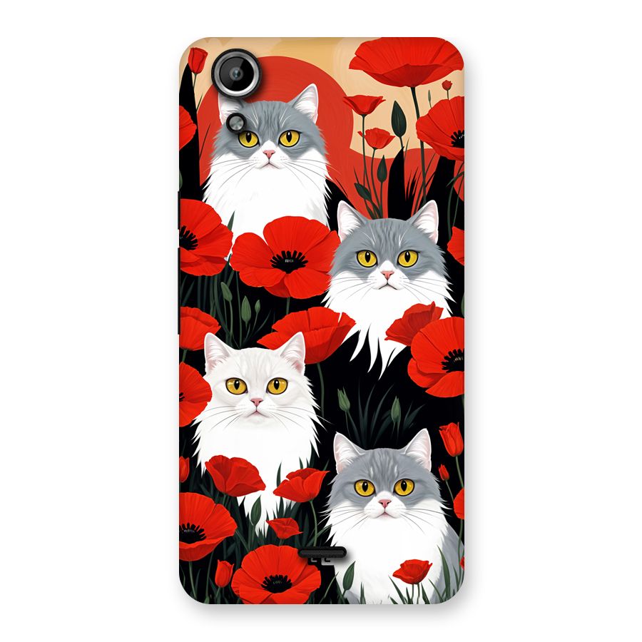 Floral Cat Back Case for Canvas Selfie Lens Q345