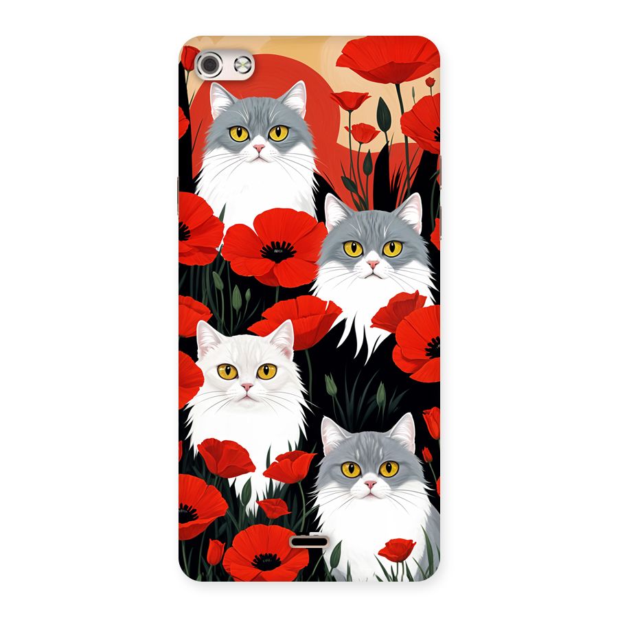 Floral Cat Back Case for Canvas Silver 5