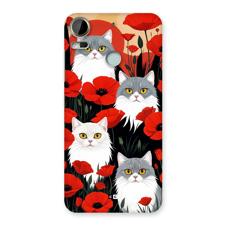 Floral Cat Back Case for Desire 10 Pro