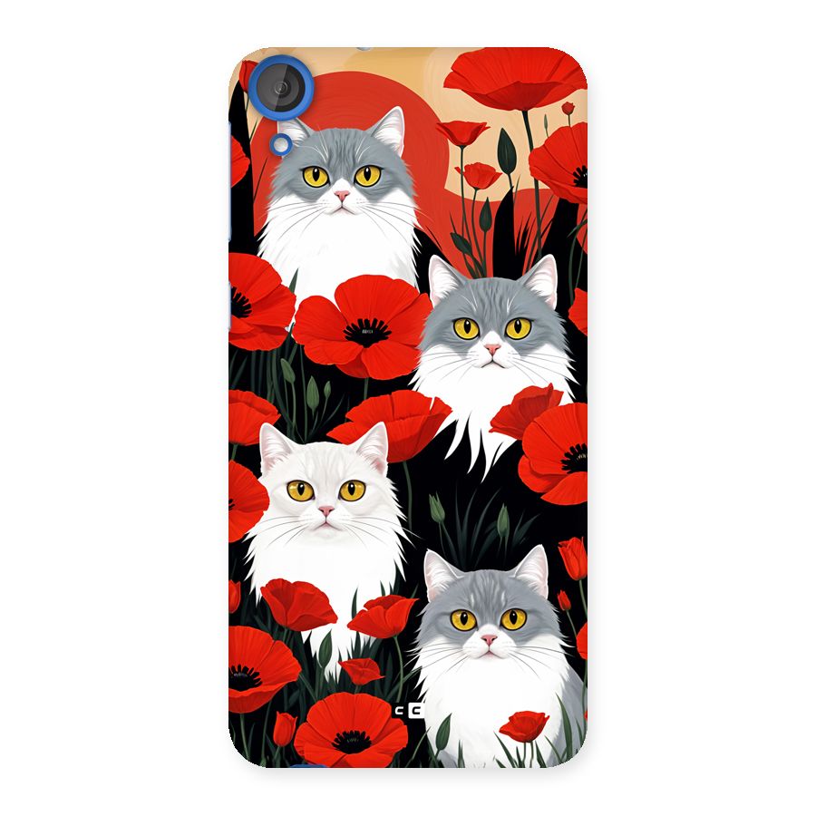 Floral Cat Back Case for Desire 820