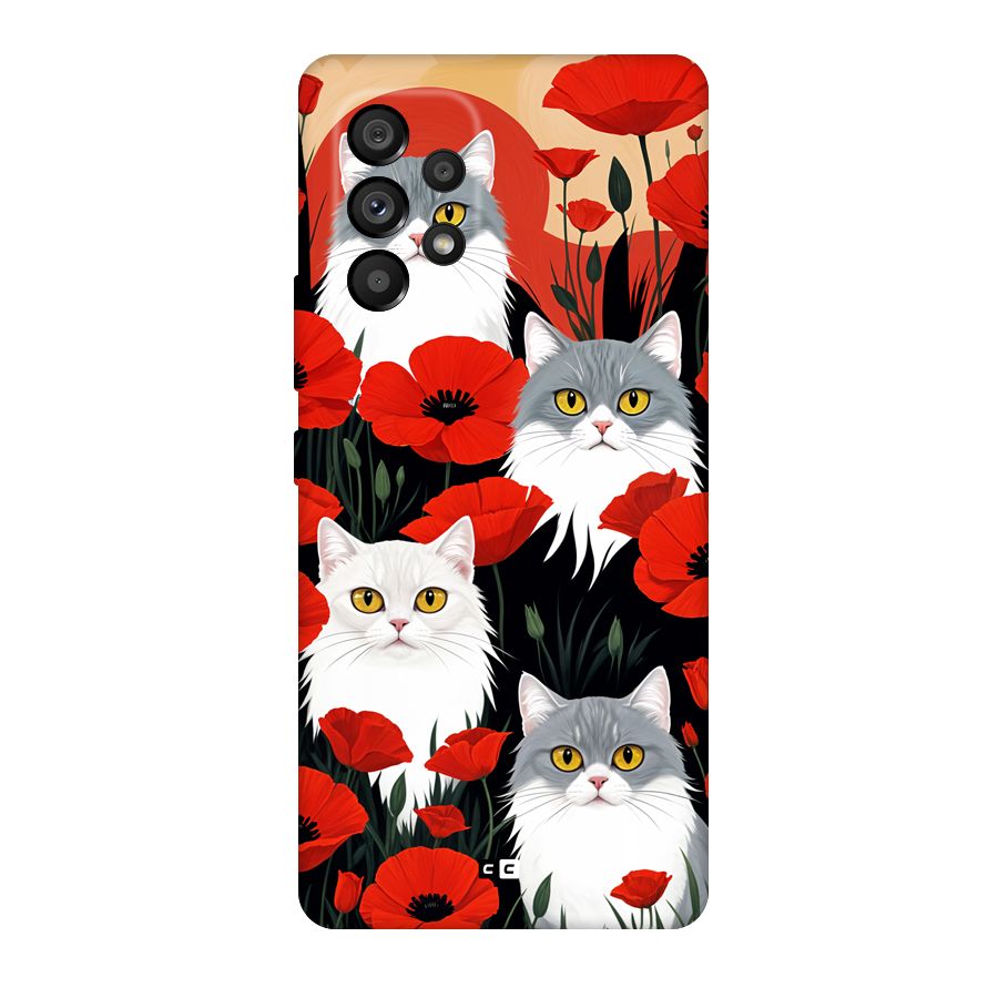 Floral Cat Back Case for Galaxy A53 5G